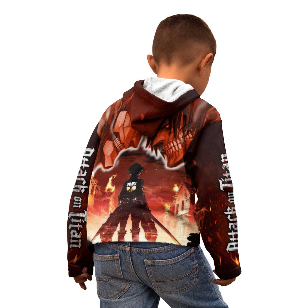 Burning Attack on Titan Kid Hoodie Anime  Mix Trippy Style