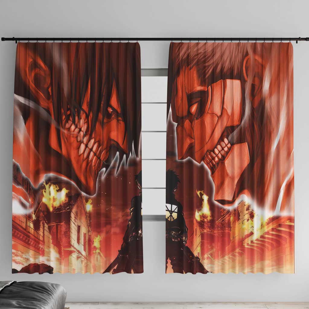 Burning Attack on Titan Window Curtain Anime  Mix Trippy Style