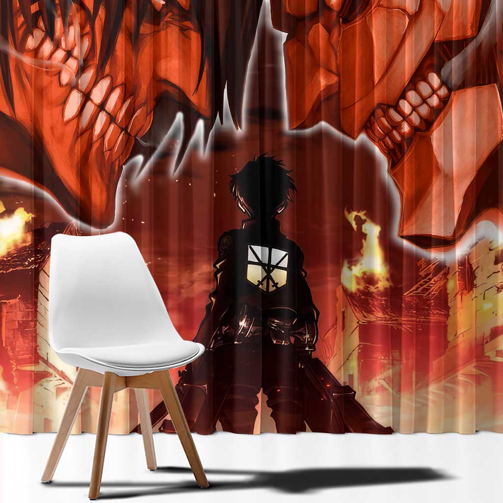 Burning Attack on Titan Window Curtain Anime  Mix Trippy Style