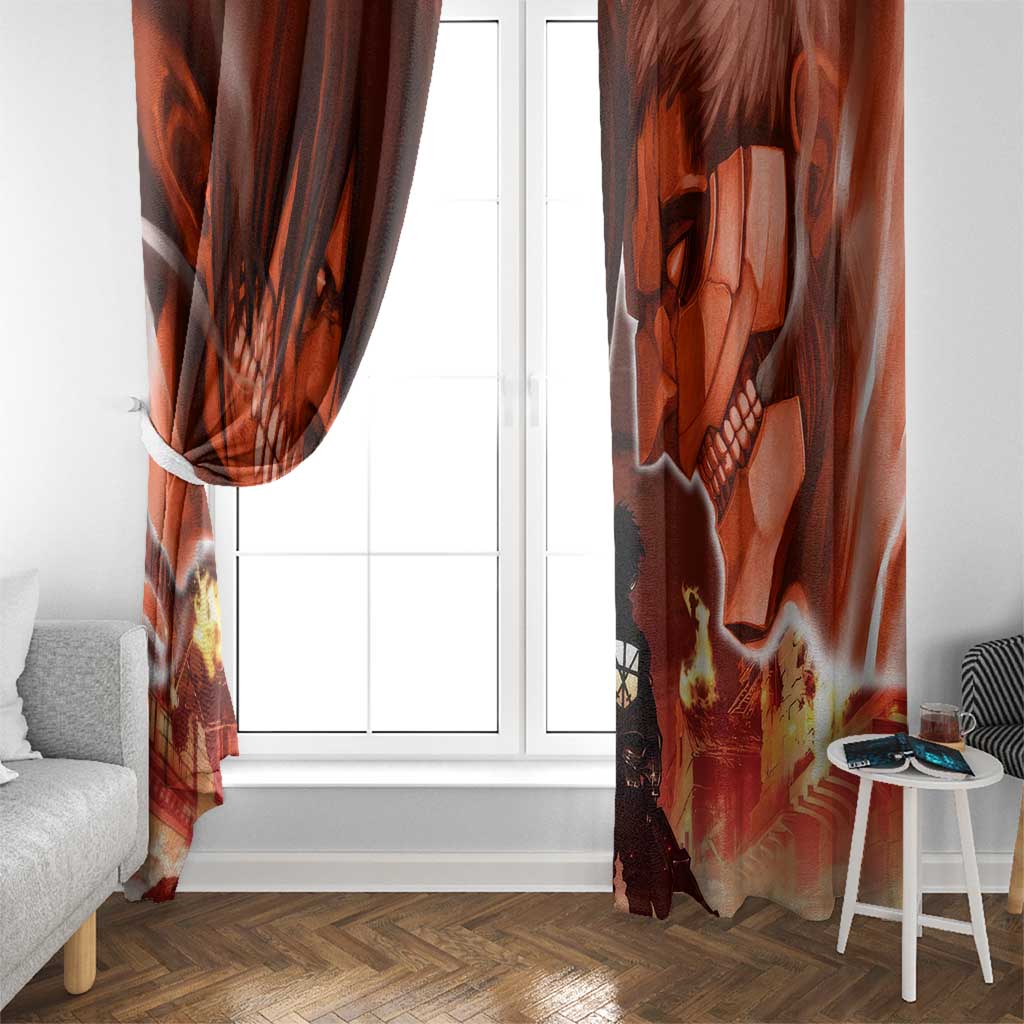 Burning Attack on Titan Window Curtain Anime  Mix Trippy Style