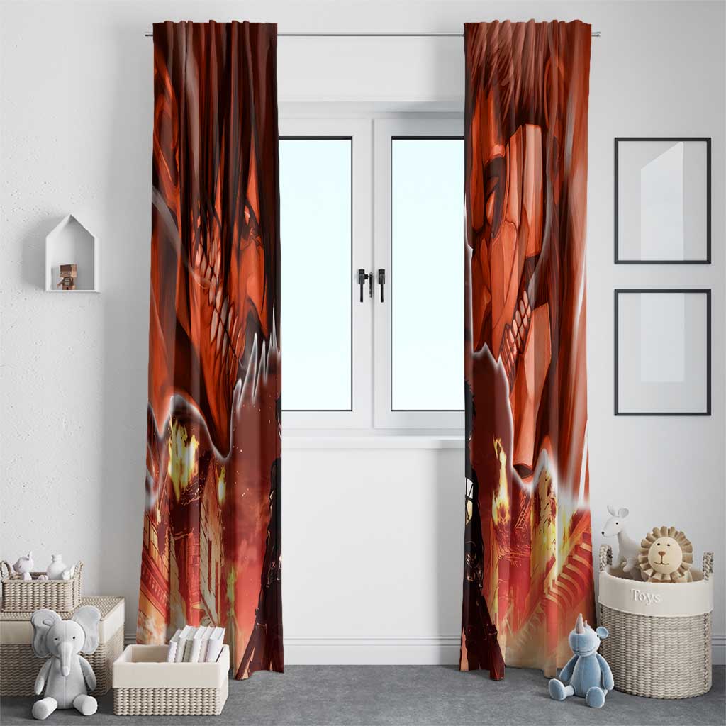 Burning Attack on Titan Window Curtain Anime  Mix Trippy Style