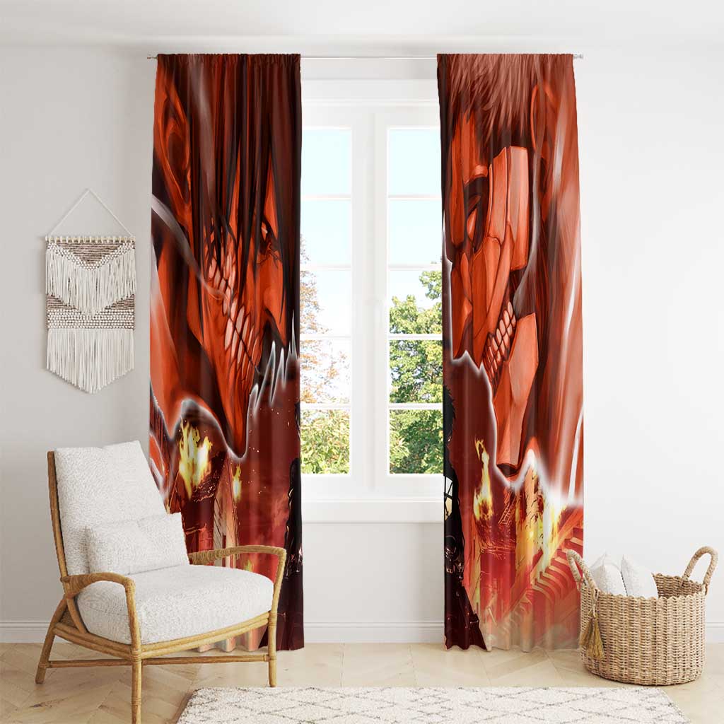 Burning Attack on Titan Window Curtain Anime  Mix Trippy Style