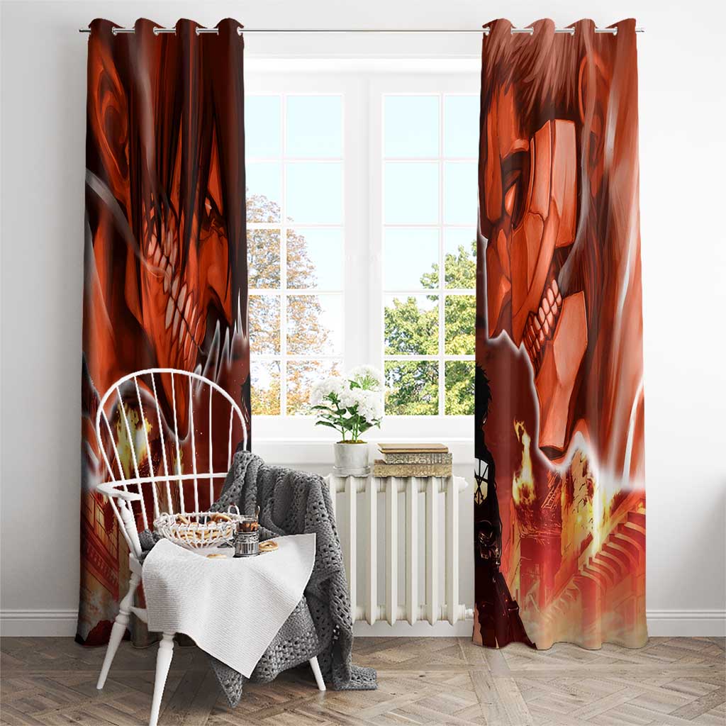 Burning Attack on Titan Window Curtain Anime  Mix Trippy Style