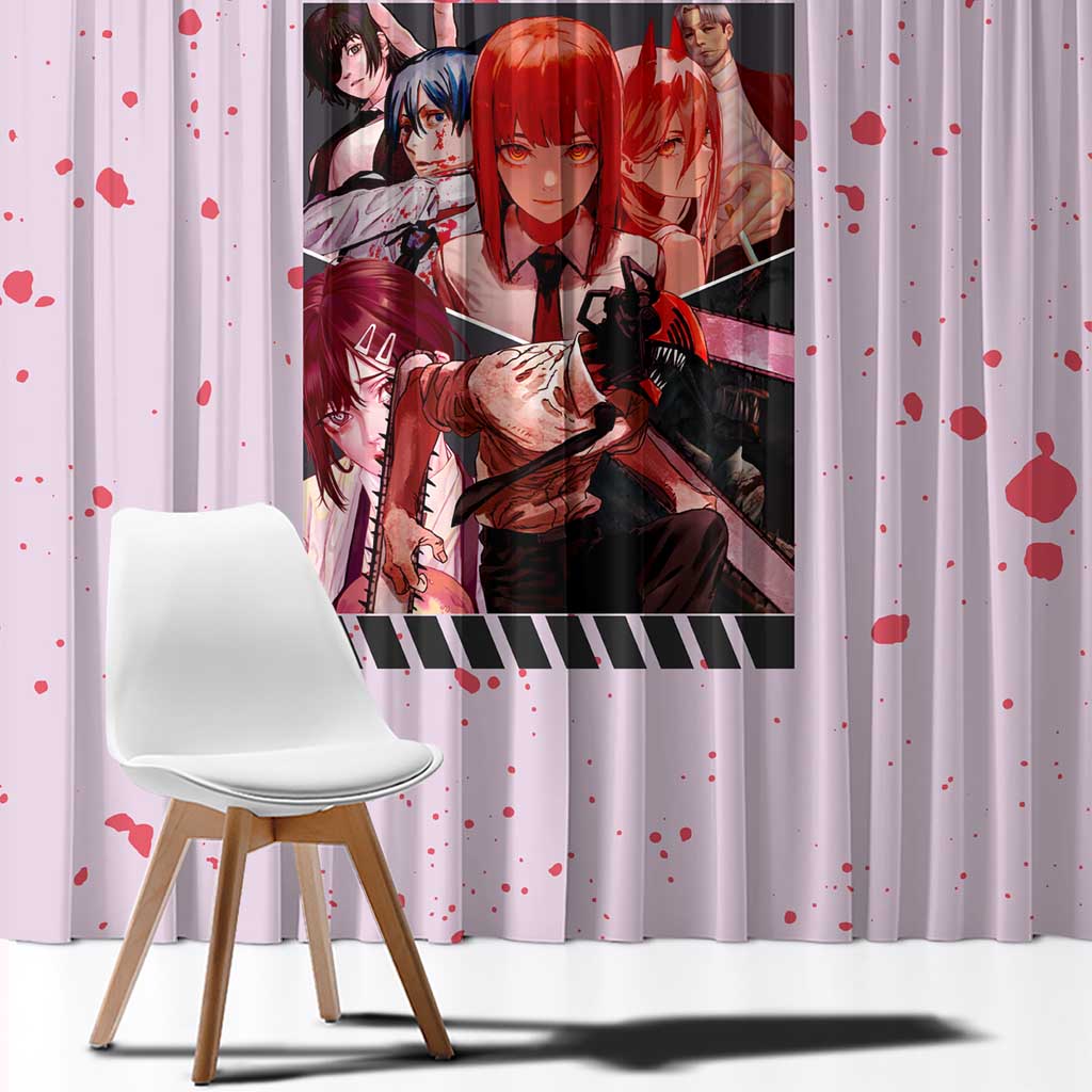 Public Safety Chainsaw Man Window Curtain Anime Style