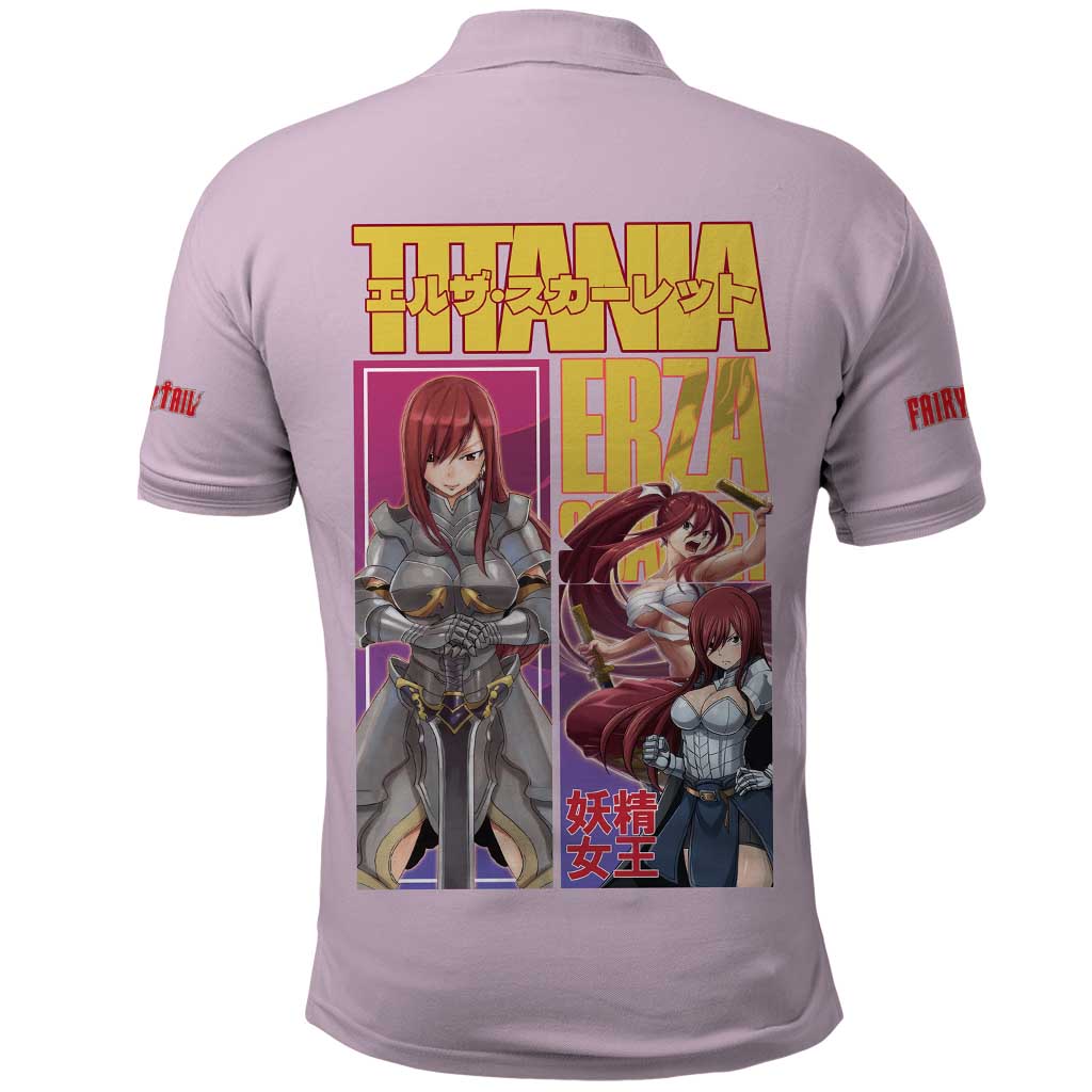 Erza Scarlet Fairy Tail Polo Shirt Anime Style