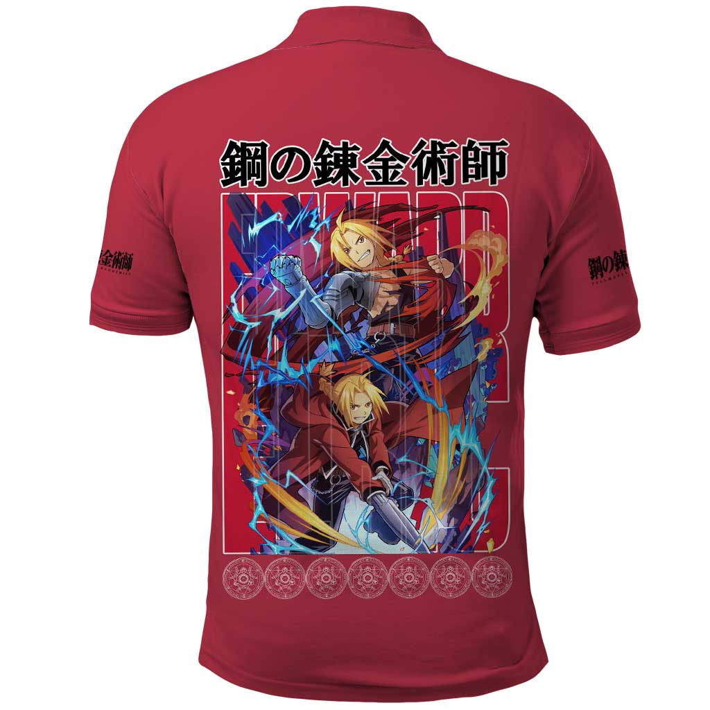 Edward Elric Fullmetal Alchemist Polo Shirt Anime Style