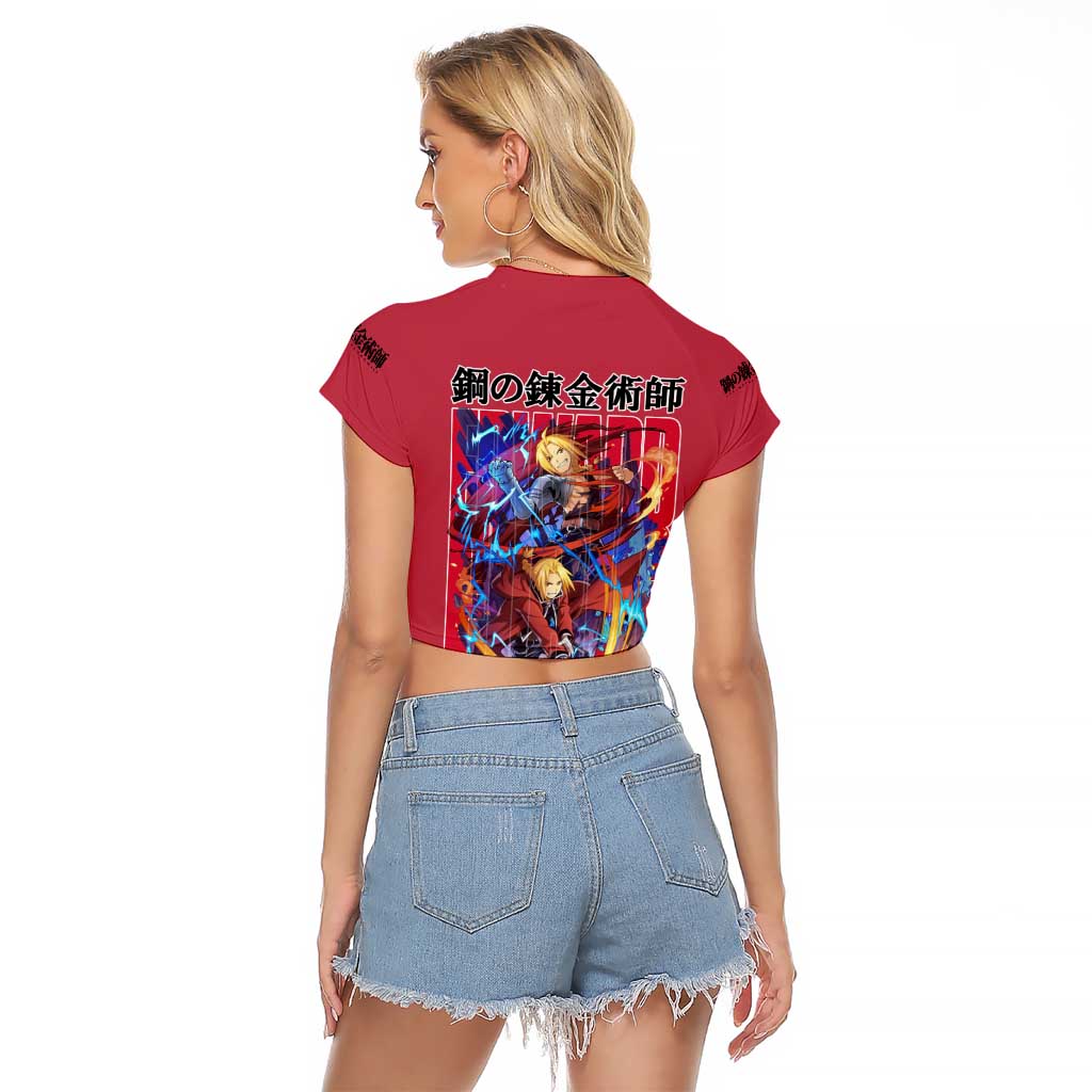 Edward Elric Fullmetal Alchemist Raglan Cropped T Shirt Anime Style