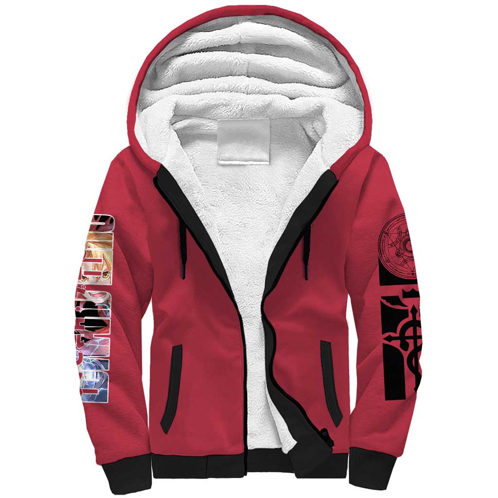 Edward Elric Fullmetal Alchemist Sherpa Hoodie Anime Style