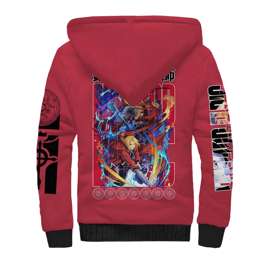 Edward Elric Fullmetal Alchemist Sherpa Hoodie Anime Style