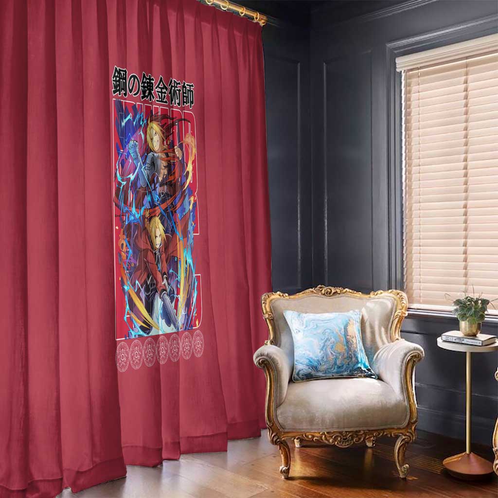 Edward Elric Fullmetal Alchemist Window Curtain Anime Style