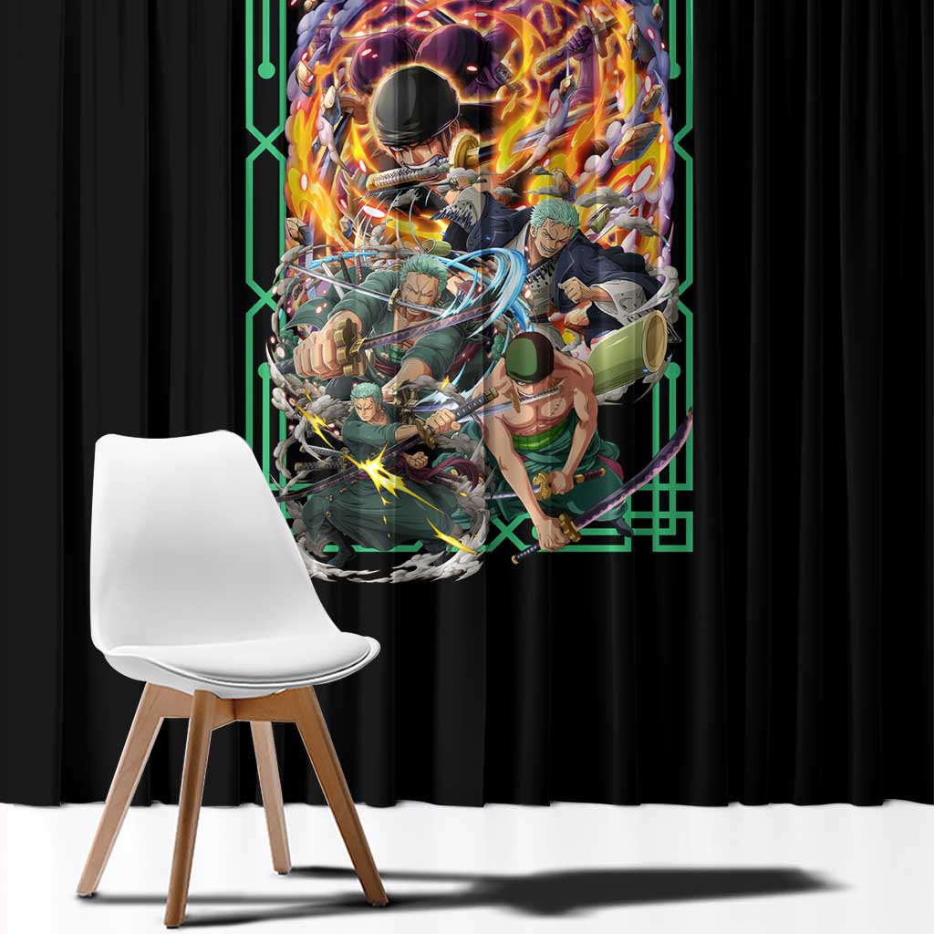 Roronoa Zoro V4 One Piece Window Curtain Anime Style