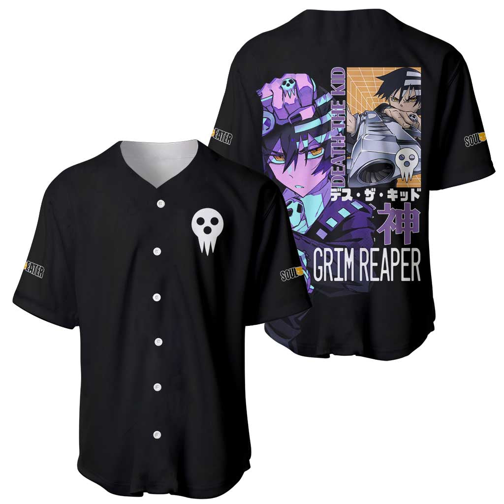 Death the Kid Soul Eater Baseball Jersey Anime Style