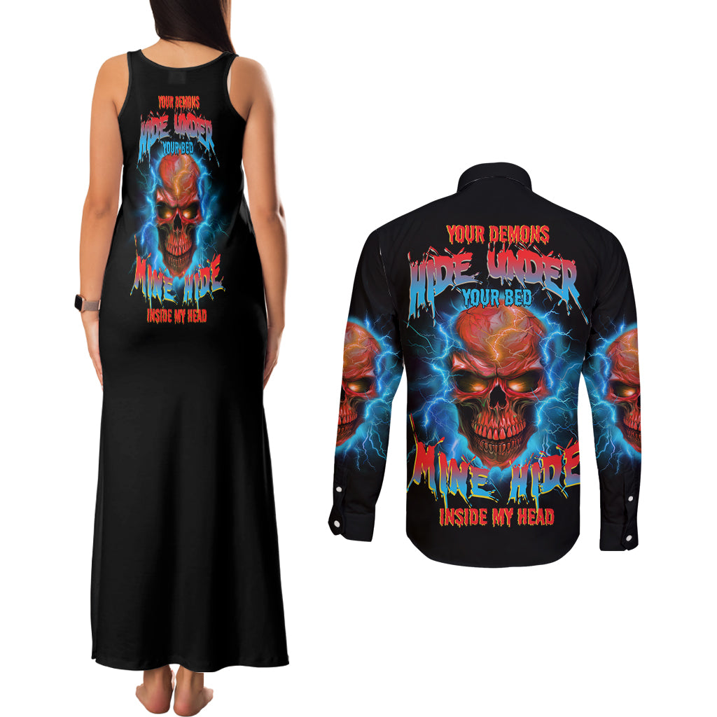 your-demons-hide-under-your-bed-thunder-skull-couples-matching-tank-maxi-dress-and-long-sleeve-button-shirt