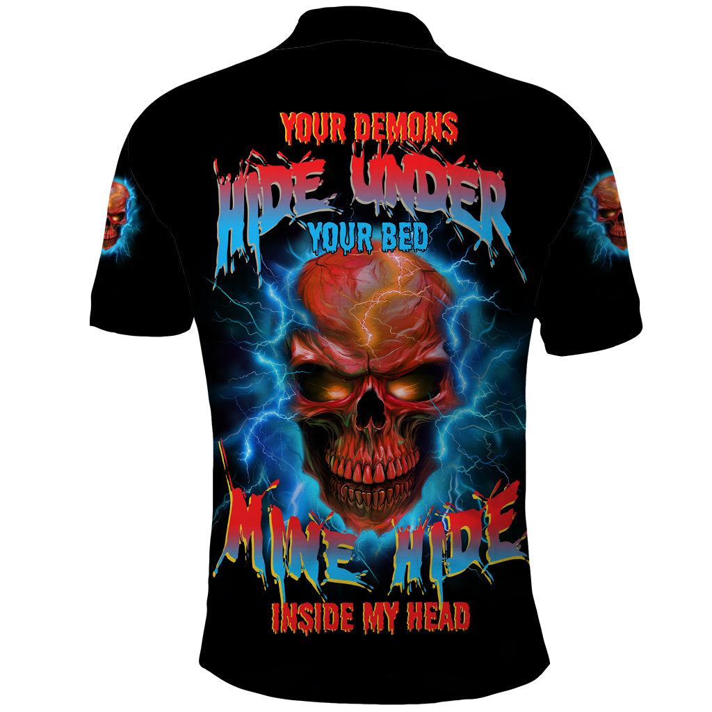 your-demons-hide-under-your-bed-thunder-skull-polo-shirt