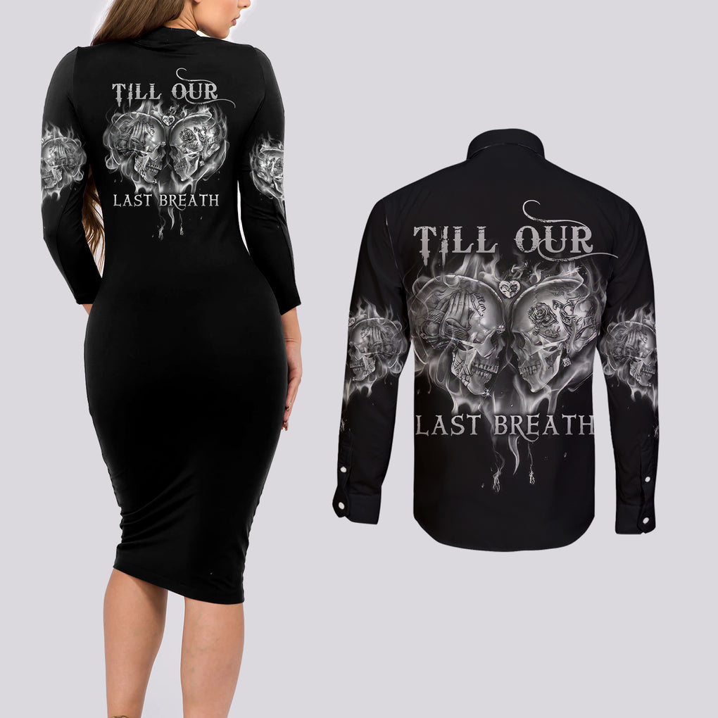 from-our-first-kiss-till-our-last-breath-couple-couples-matching-long-sleeve-bodycon-dress-and-long-sleeve-button-shirt