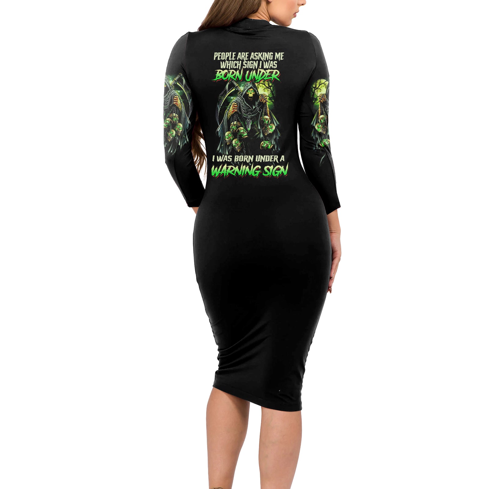 warning-sign-skull-reaper-long-sleeve-bodycon-dress