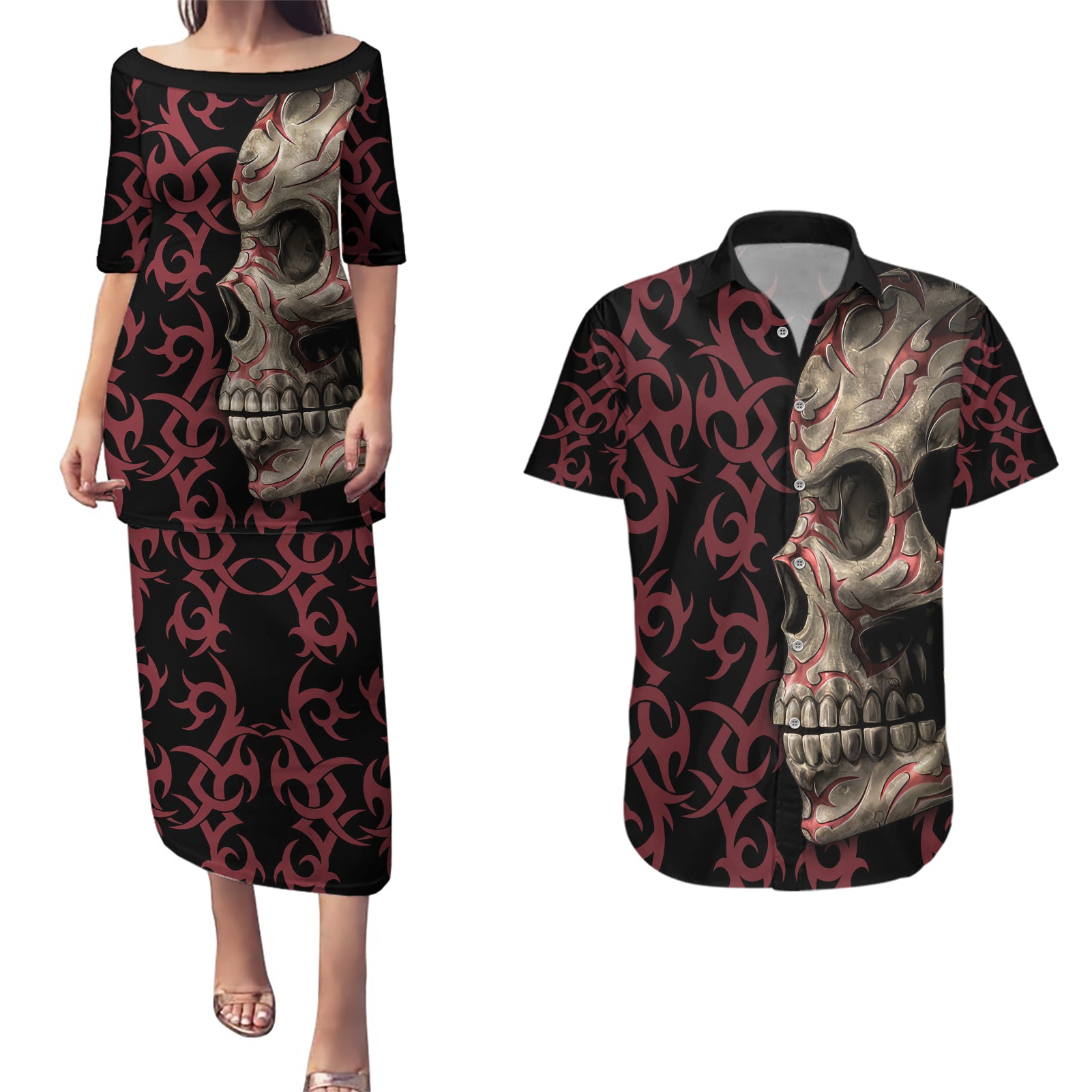 zero-f-given-skull-couples-matching-puletasi-dress-and-hawaiian-shirt