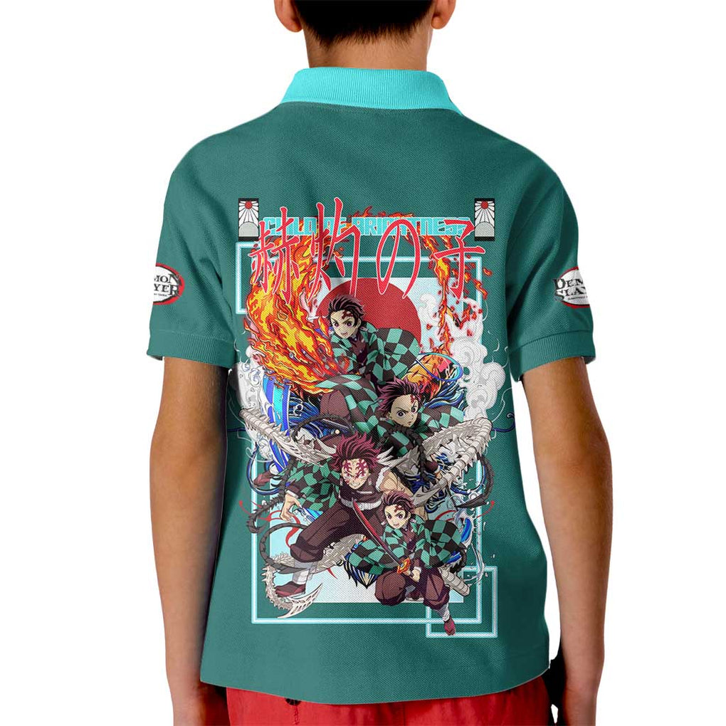 Kamado Tanjiro V2 Demon Slayer Kid Polo Shirt Japan Anime Style
