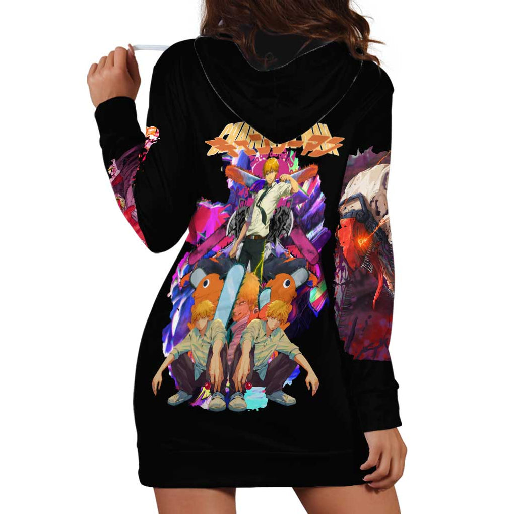 Denji V5 Chainsaw Man Hoodie Dress Japan Anime Style