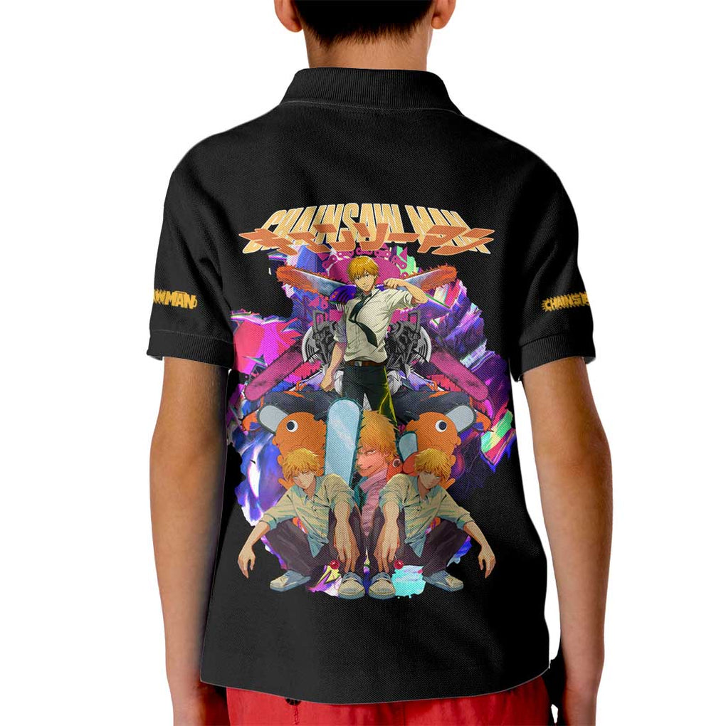 Denji V5 Chainsaw Man Kid Polo Shirt Japan Anime Style