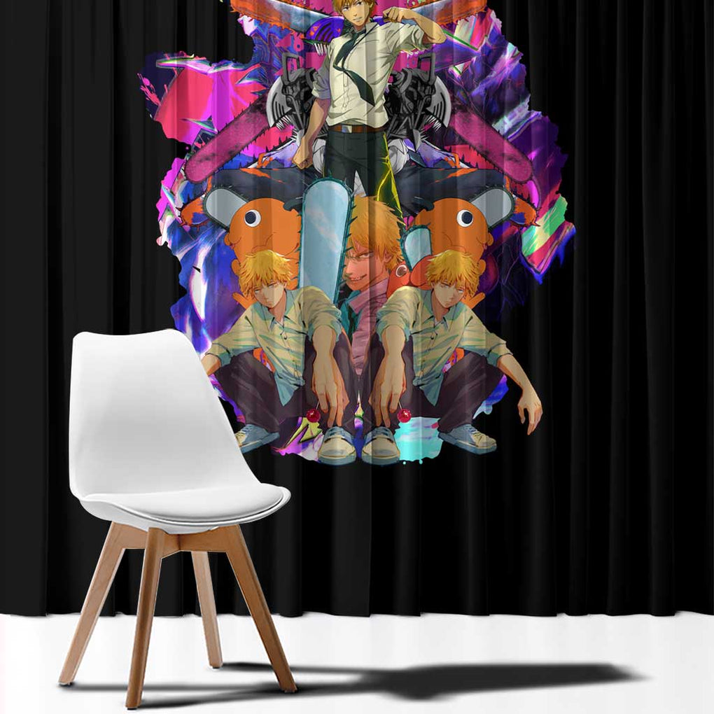 Denji V5 Chainsaw Man Window Curtain Japan Anime Style