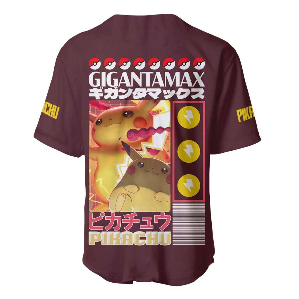 Gigantamax Pikachu Poke Baseball Jersey Japan Anime Style - The Mazicc