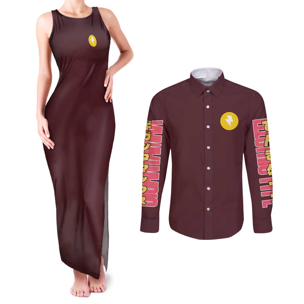 Gigantamax Pikachu Poke Couples Matching Tank Maxi Dress and Long Sleeve Button Shirt Japan Anime Style - The Mazicc