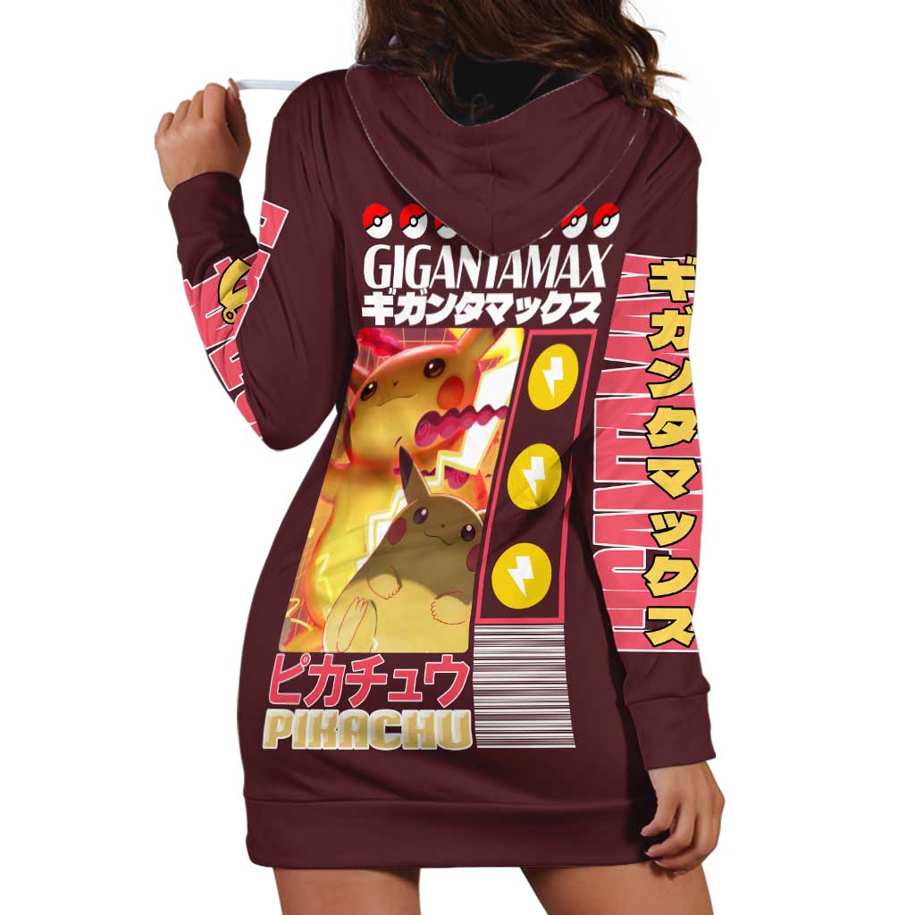 Gigantamax Pikachu Poke Hoodie Dress Japan Anime Style - The Mazicc