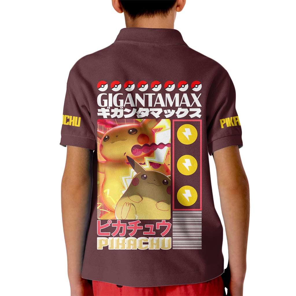 Gigantamax Pikachu Poke Kid Polo Shirt Japan Anime Style - The Mazicc