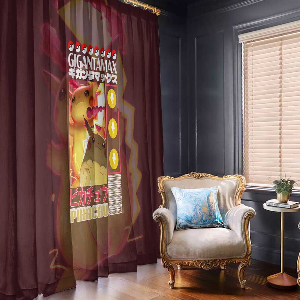 Gigantamax Pikachu Poke Window Curtain Japan Anime Style - The Mazicc