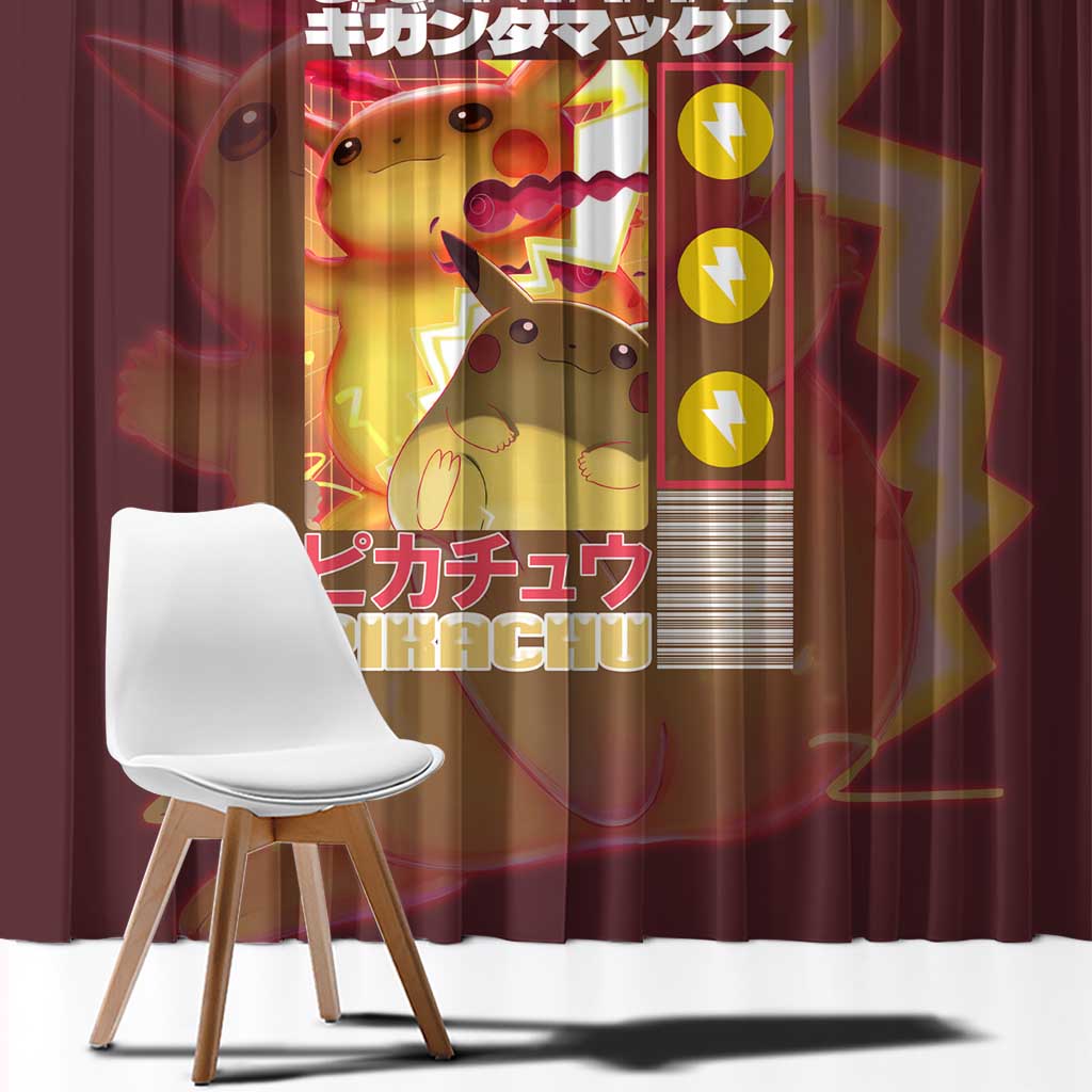 Gigantamax Pikachu Poke Window Curtain Japan Anime Style - The Mazicc