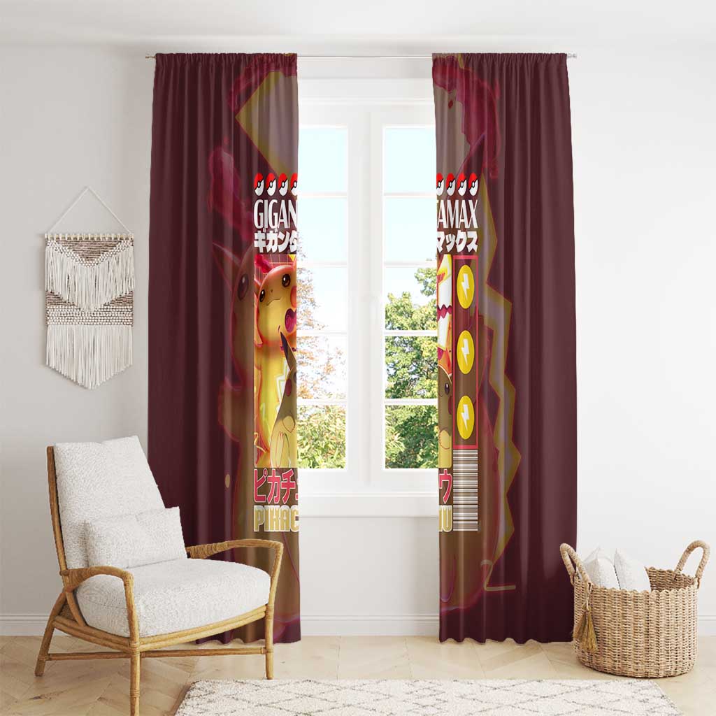 Gigantamax Pikachu Poke Window Curtain Japan Anime Style - The Mazicc