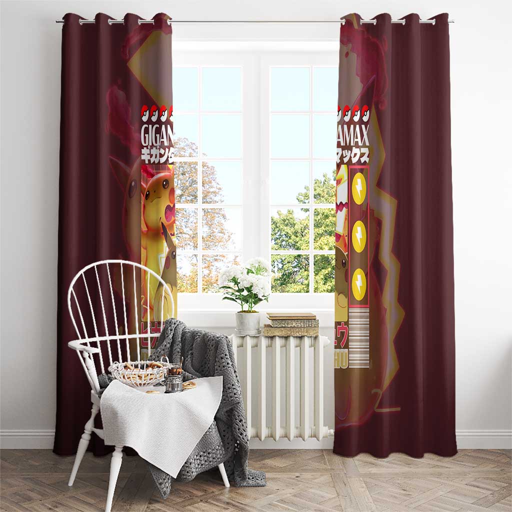 Gigantamax Pikachu Poke Window Curtain Japan Anime Style - The Mazicc
