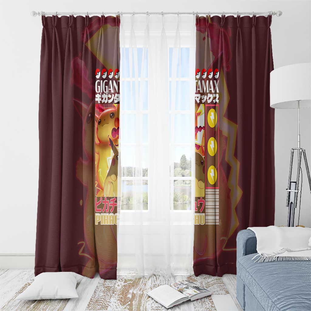Gigantamax Pikachu Poke Window Curtain Japan Anime Style - The Mazicc