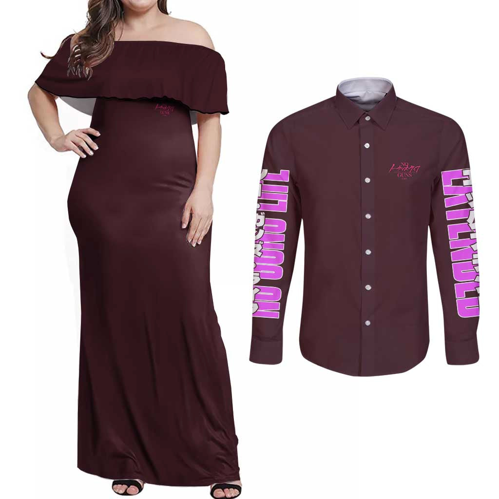 No Guns Life Couples Matching Off Shoulder Maxi Dress and Long Sleeve Button Shirt Japan Anime Style - The Mazicc