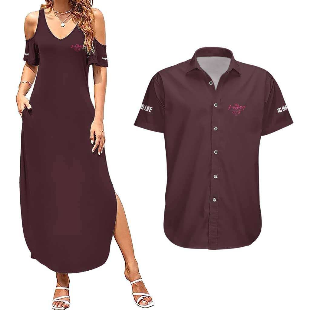 No Guns Life Couples Matching Summer Maxi Dress and Hawaiian Shirt Japan Anime Style - The Mazicc