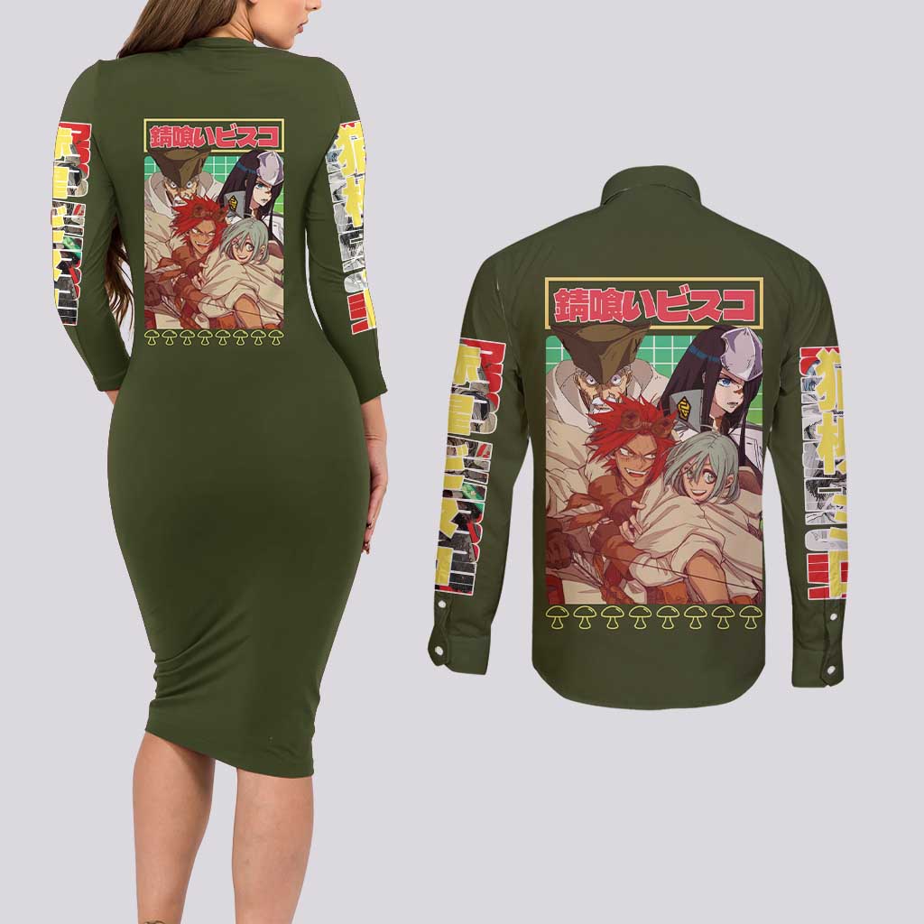 Sabikui Bisco Couples Matching Long Sleeve Bodycon Dress and Long Sleeve Button Shirt Japan Anime Style - The Mazicc