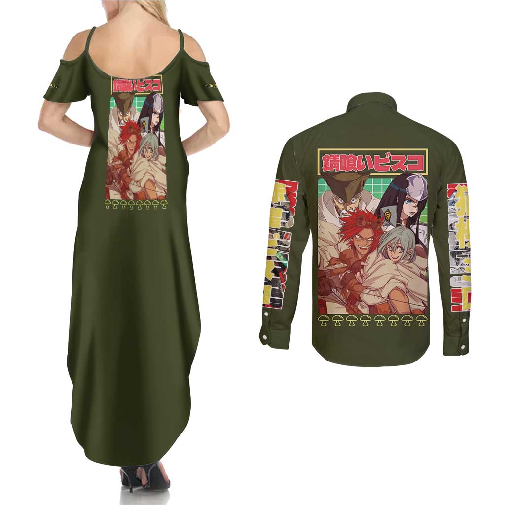 Sabikui Bisco Couples Matching Summer Maxi Dress and Long Sleeve Button Shirt Japan Anime Style - The Mazicc