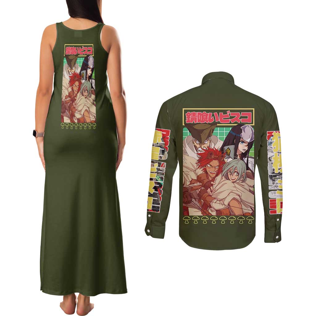 Sabikui Bisco Couples Matching Tank Maxi Dress and Long Sleeve Button Shirt Japan Anime Style - The Mazicc