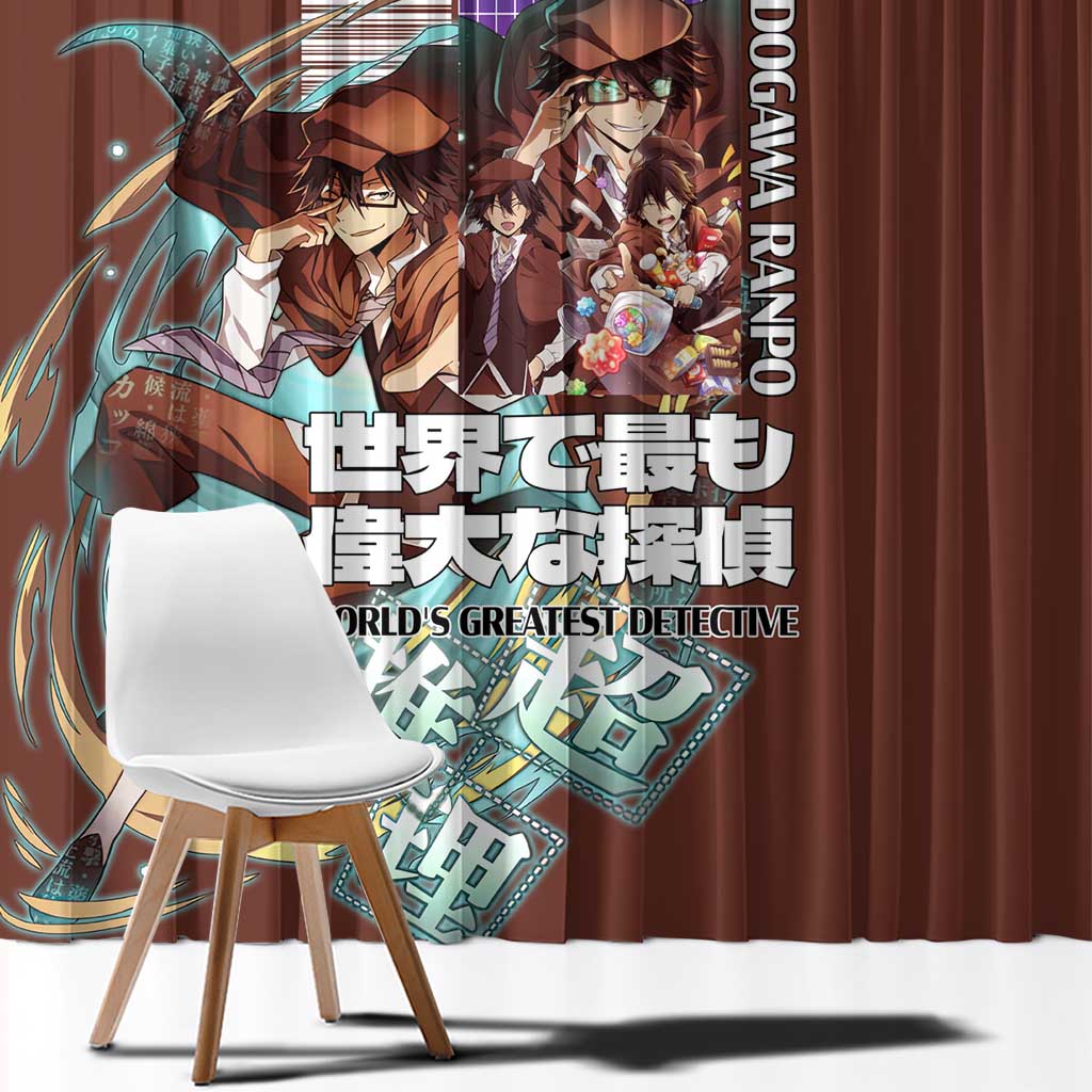 Edogawa Ranpo Bungou Stray Dogs Window Curtain Japan Anime Style - The Mazicc