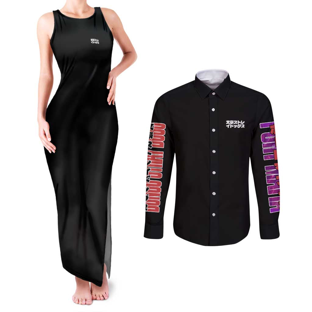 Ryunosuke Akutagawa Bungou Stray Dogs Couples Matching Tank Maxi Dress and Long Sleeve Button Shirt Japan Anime Style - The Mazicc