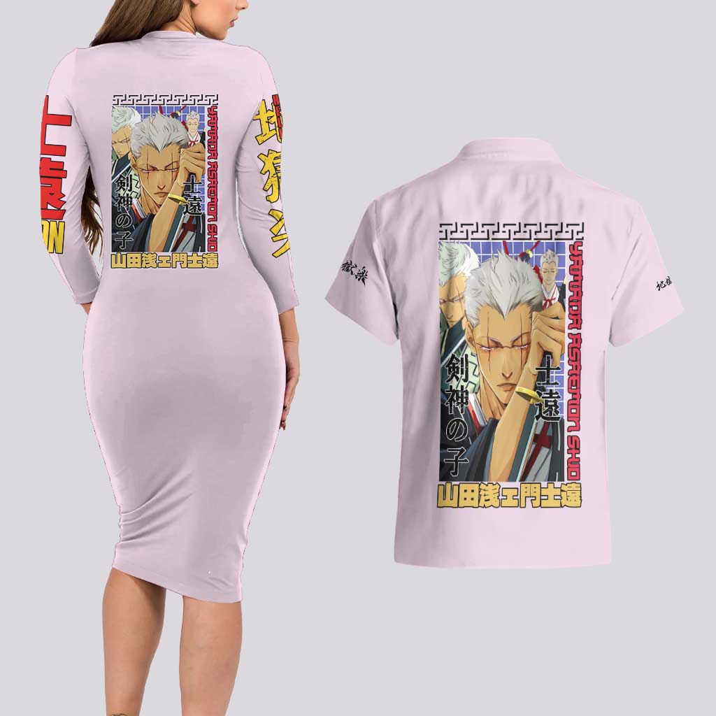 Yamada Asaemon Shion Hell’s Paradise Couples Matching Long Sleeve Bodycon Dress and Hawaiian Shirt Japan Anime Style - The Mazicc