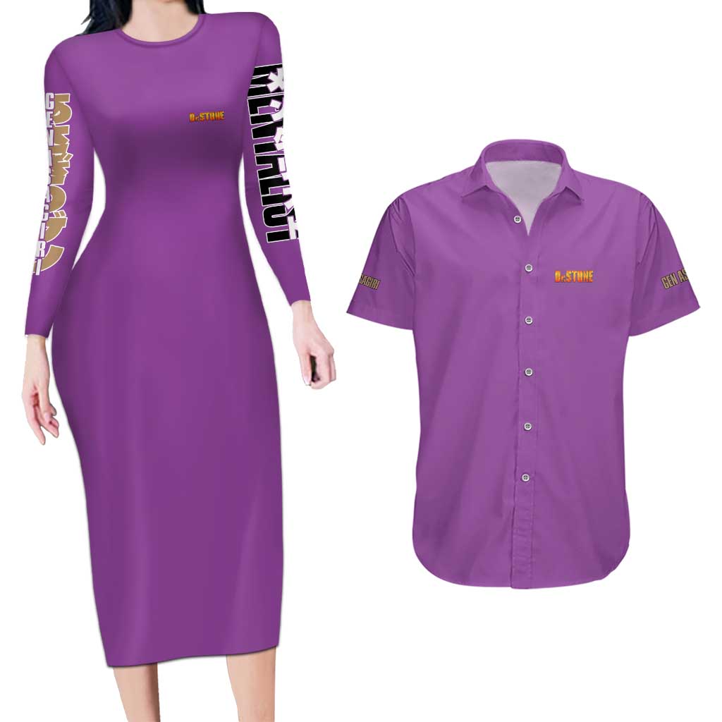 Gen Asagiri Dr. Stone Streetwear Couples Matching Long Sleeve Bodycon Dress and Hawaiian Shirt Japan Anime Style - The Mazicc