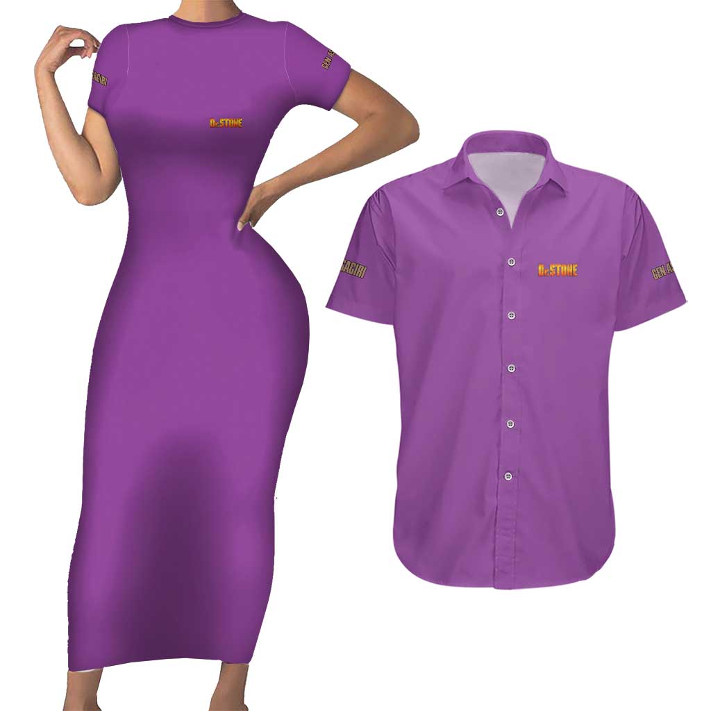 Gen Asagiri Dr. Stone Streetwear Couples Matching Short Sleeve Bodycon Dress and Hawaiian Shirt Japan Anime Style - The Mazicc