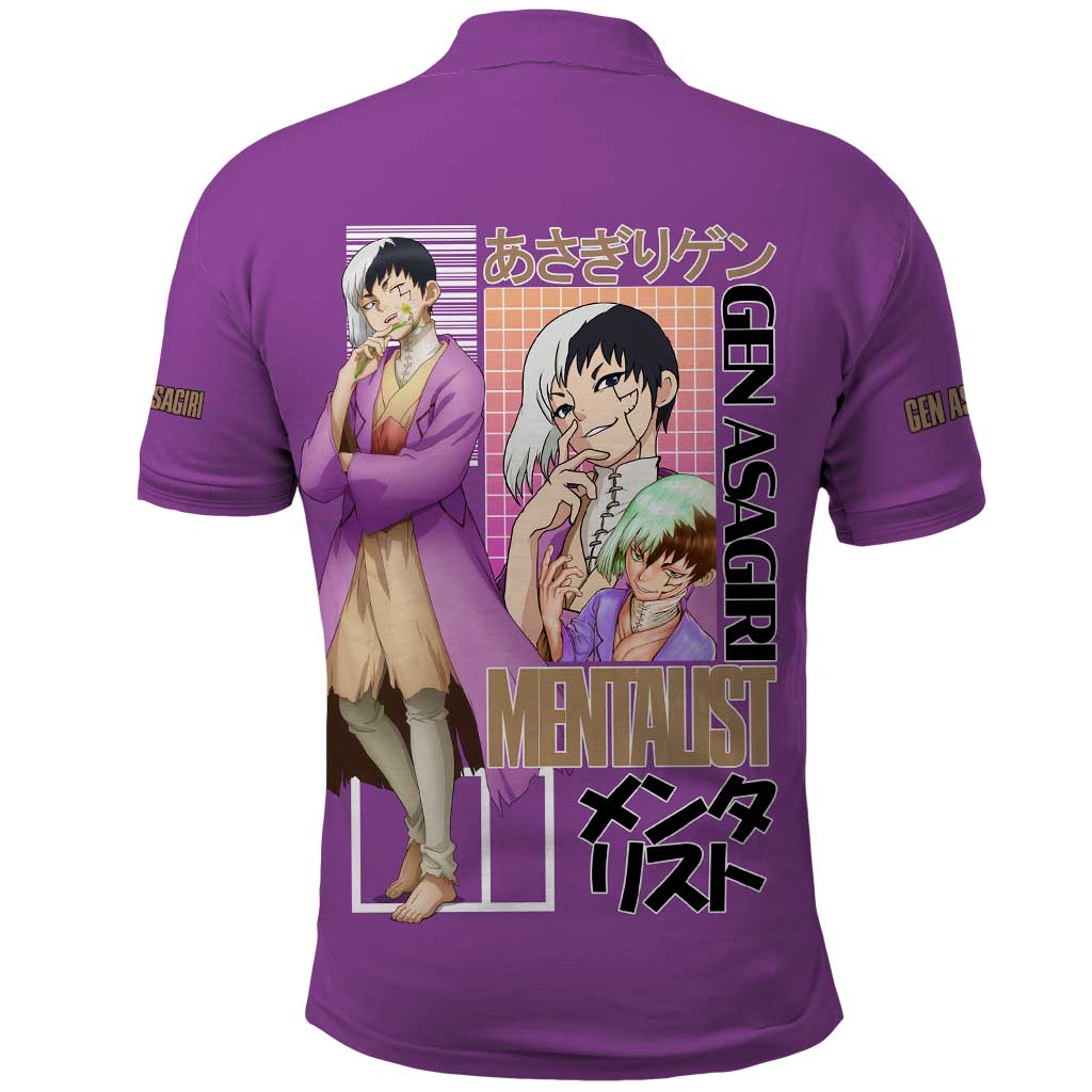 Gen Asagiri Dr. Stone Streetwear Polo Shirt Japan Anime Style - The Mazicc