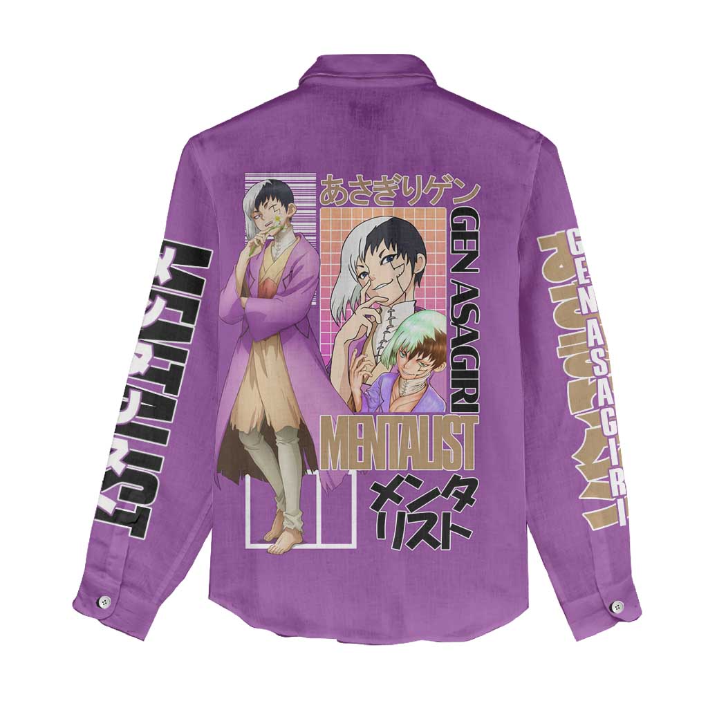 Gen Asagiri Dr. Stone Streetwear Women Casual Shirt Japan Anime Style - The Mazicc
