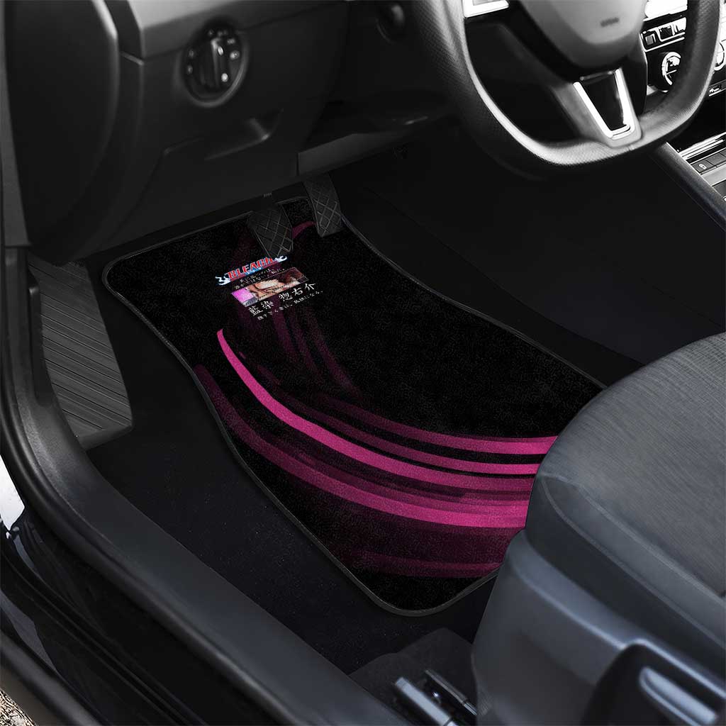 Sosuke Aizen Bleach Anime Black and Purple Theme Car Mats with Zanpakuto Pose and Japanese Quote Design - The Mazicc