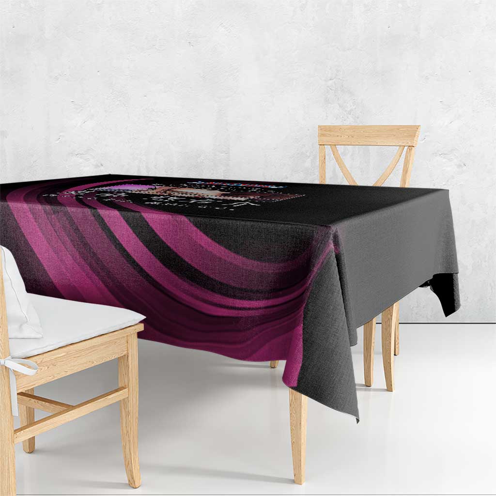 Sosuke Aizen Bleach Anime Black and Purple Theme Tablecloth with Zanpakuto Pose and Japanese Quote Design - The Mazicc