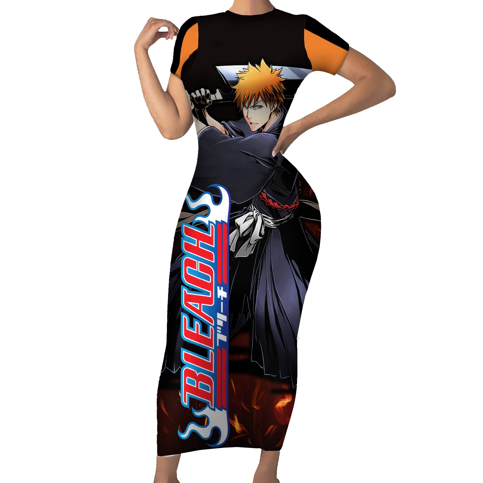 Ichigo Kurosaki Short Sleeve Bodycon Dress