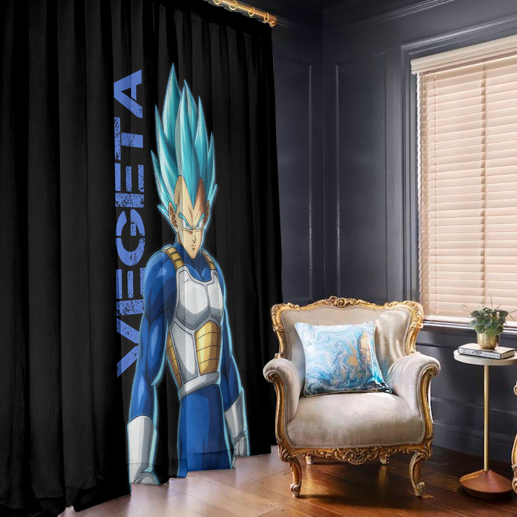 Vegeta Blue Dragon Ball Anime Window Curtain